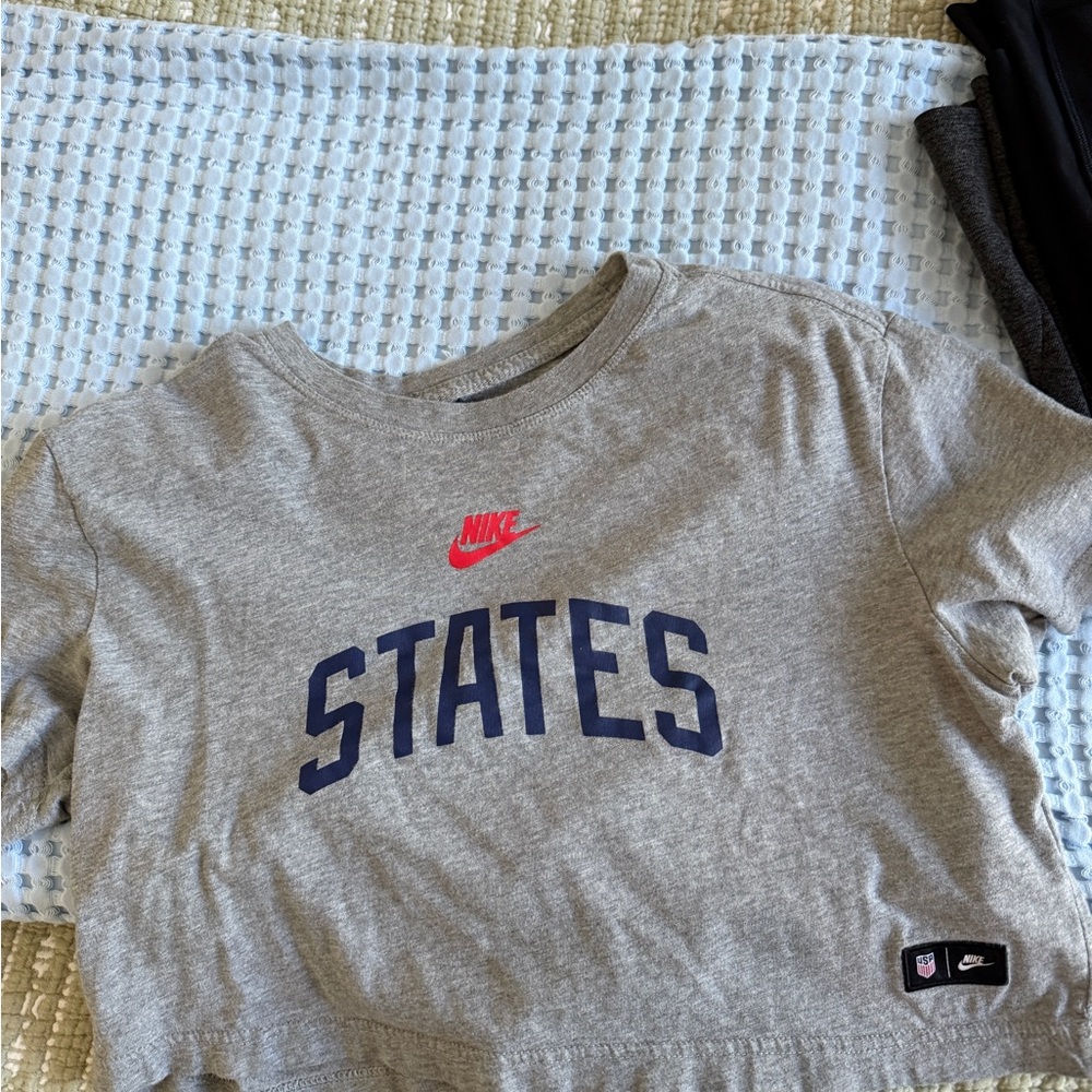 Nike Gray Olympics Cropped T-Shirt